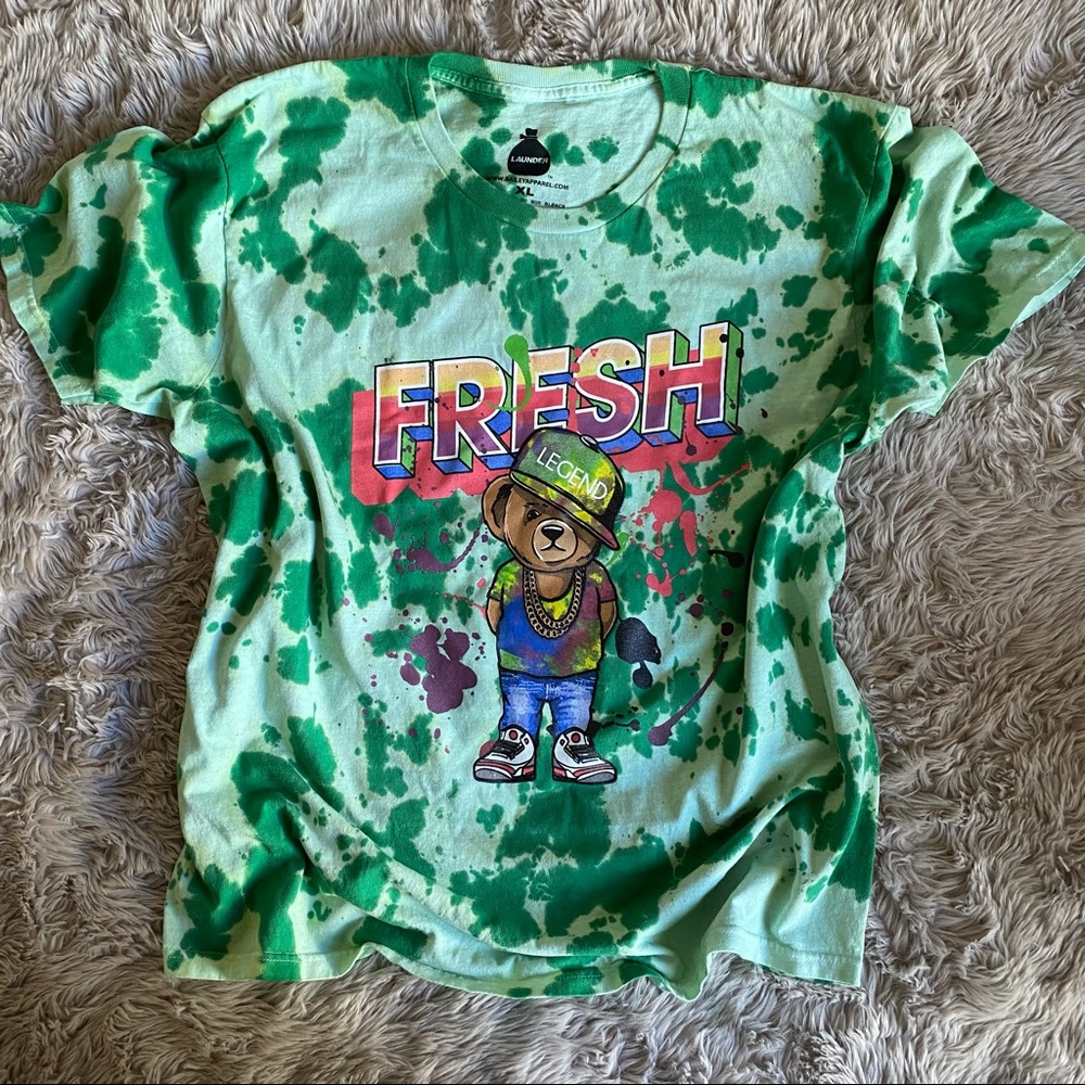 NEW! Graphic tie dye teddy bear T-shirt! Sz: XL
